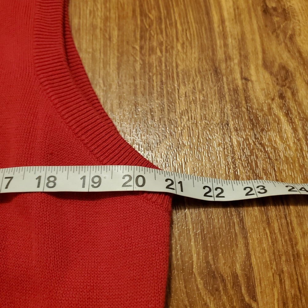 Vintage 90s Pivot Rules Golf Sweater Vest Men XL Red Cardigan Fine Cotton - Picture 6 of 7